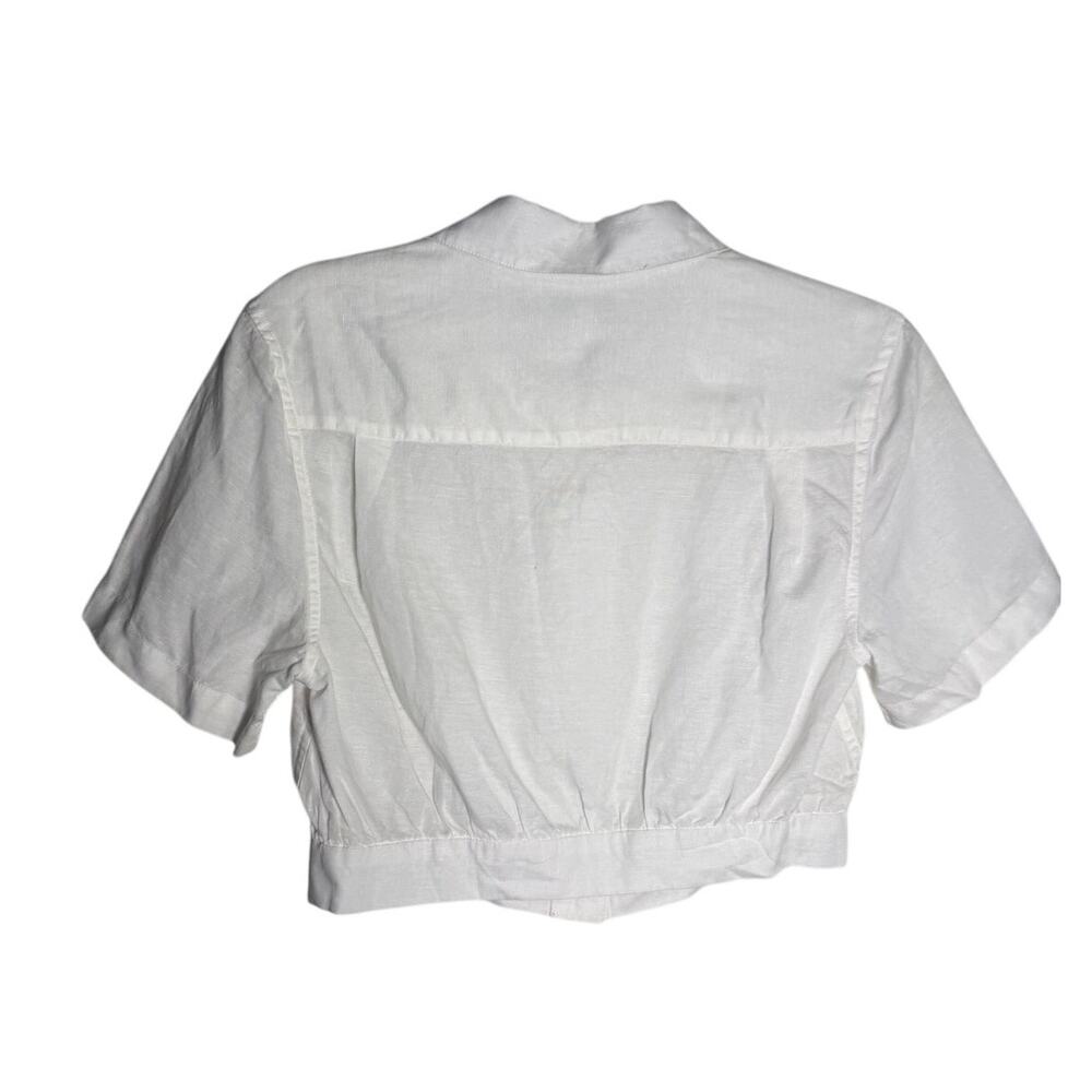 Onia Cropped Linen Blend Shirt Sz. S - Picture 7 of 9